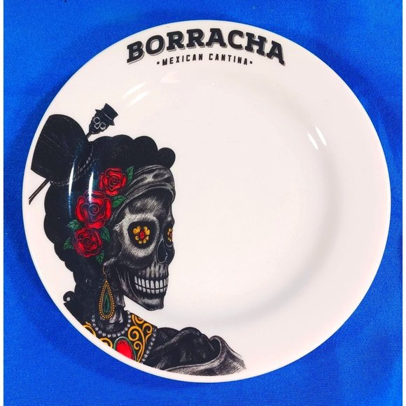 5 Borracha Mexican Cantina 7.5 Salad Dessert Plates Day Of The Dead Skeleton - Picture 5 of 8